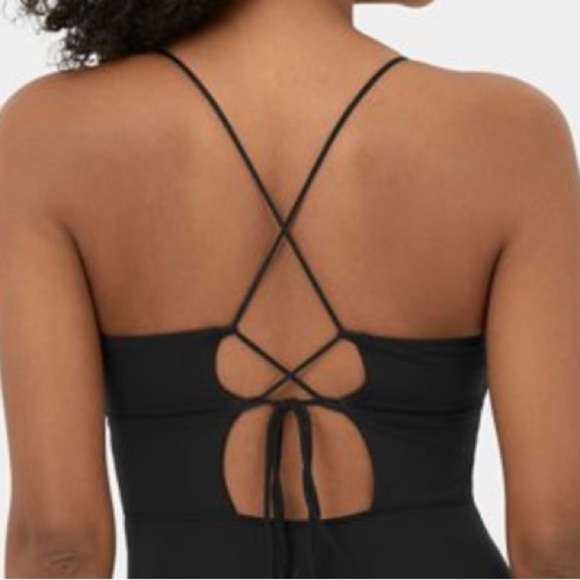 HALARA RIBBED STRAP SQUARE NECK BACKLESS CORSET SPLIT BODYCON MIDI PURPLE - L - Picture 4 of 6